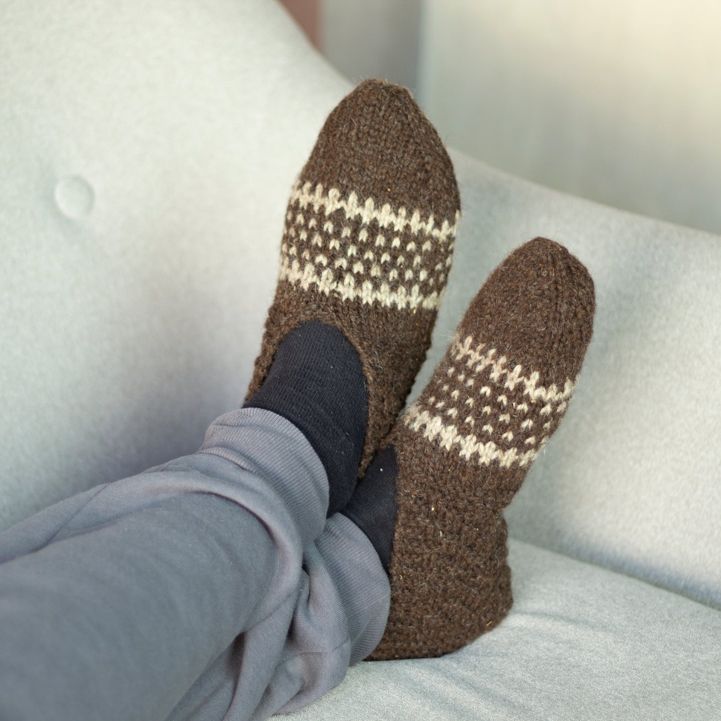handmade knitted short slippers