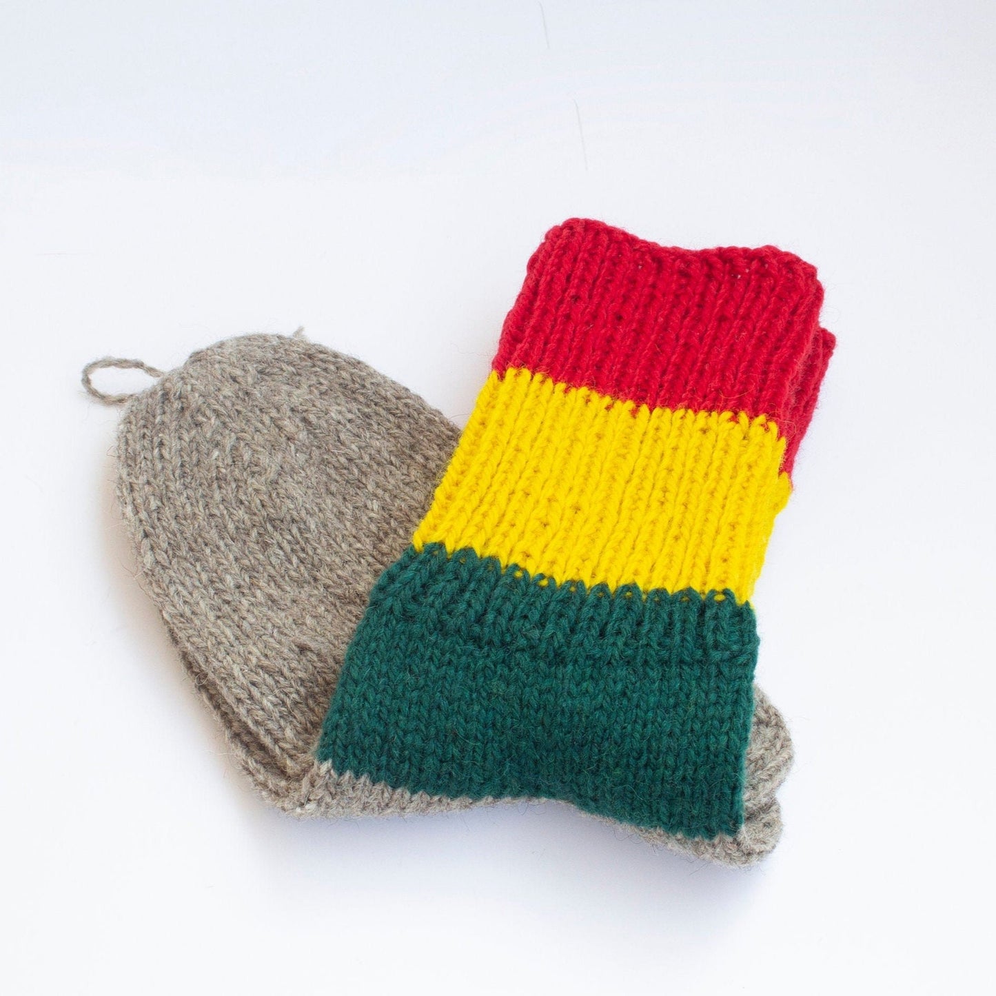 Colorful 100% wool socks dyed colors