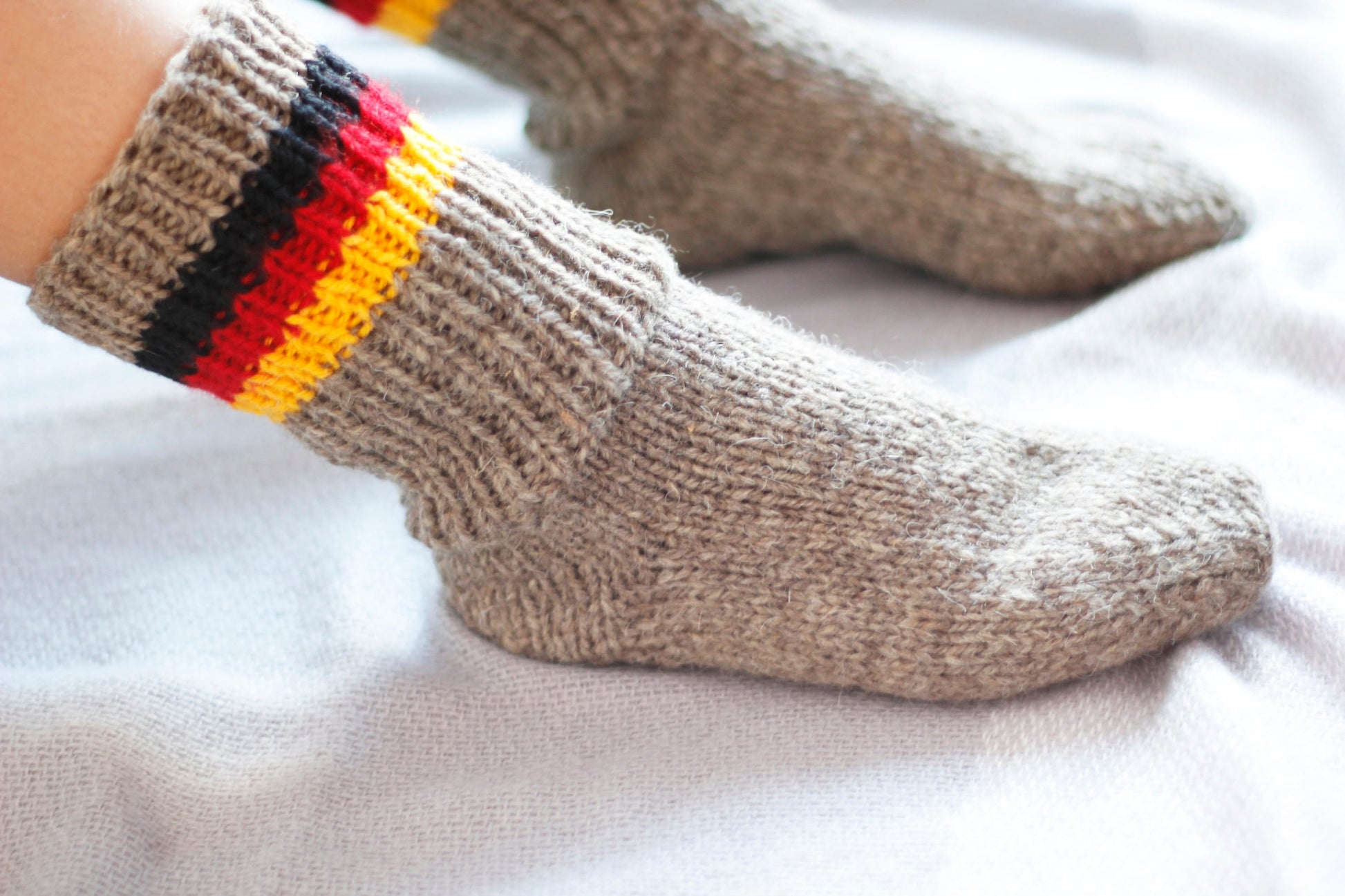 Wool socks with German flag colors