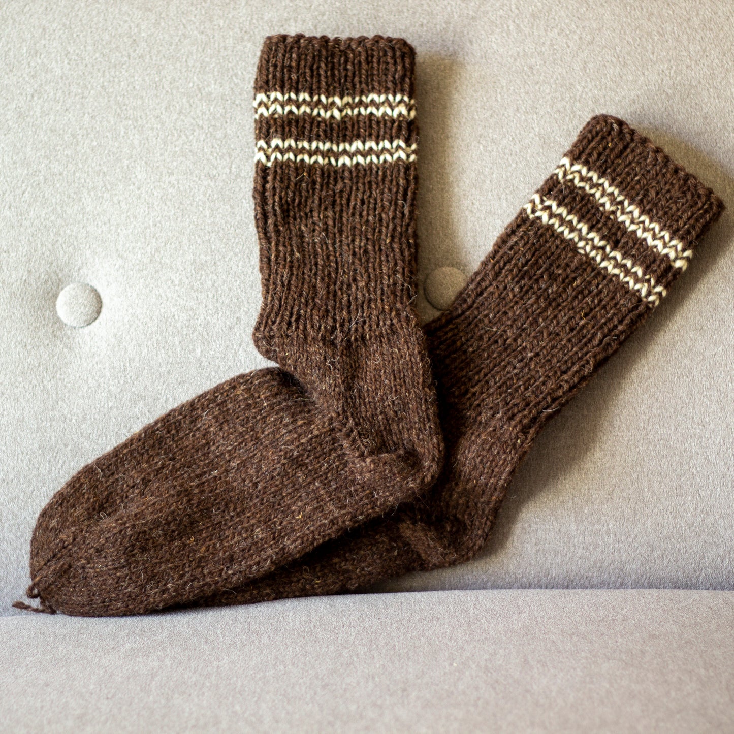 Handmade Thick, Warm Winter 100% Wool Socks from Bulgaria