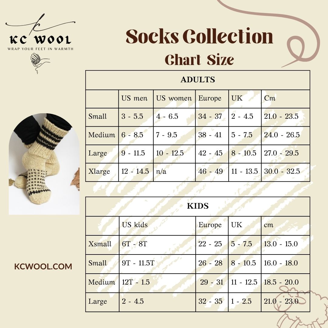 Socks size chart