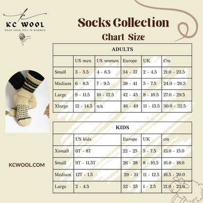 Socks size chart