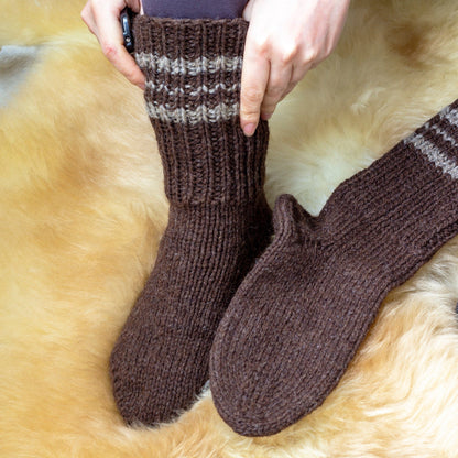 Handgemachte, extra dicke Socken aus 100 % natürlicher Wolle von bulgarischen Schafen