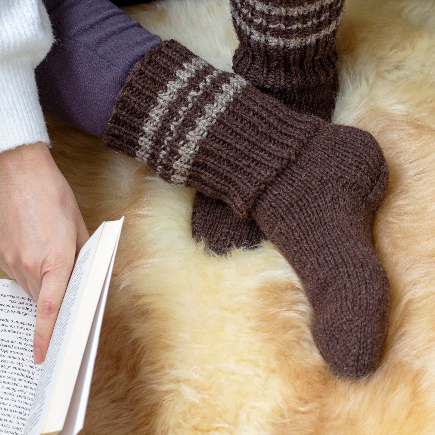 Handmade Extra Thick 100% Natural Wool Socks from Bulgarian Sheep