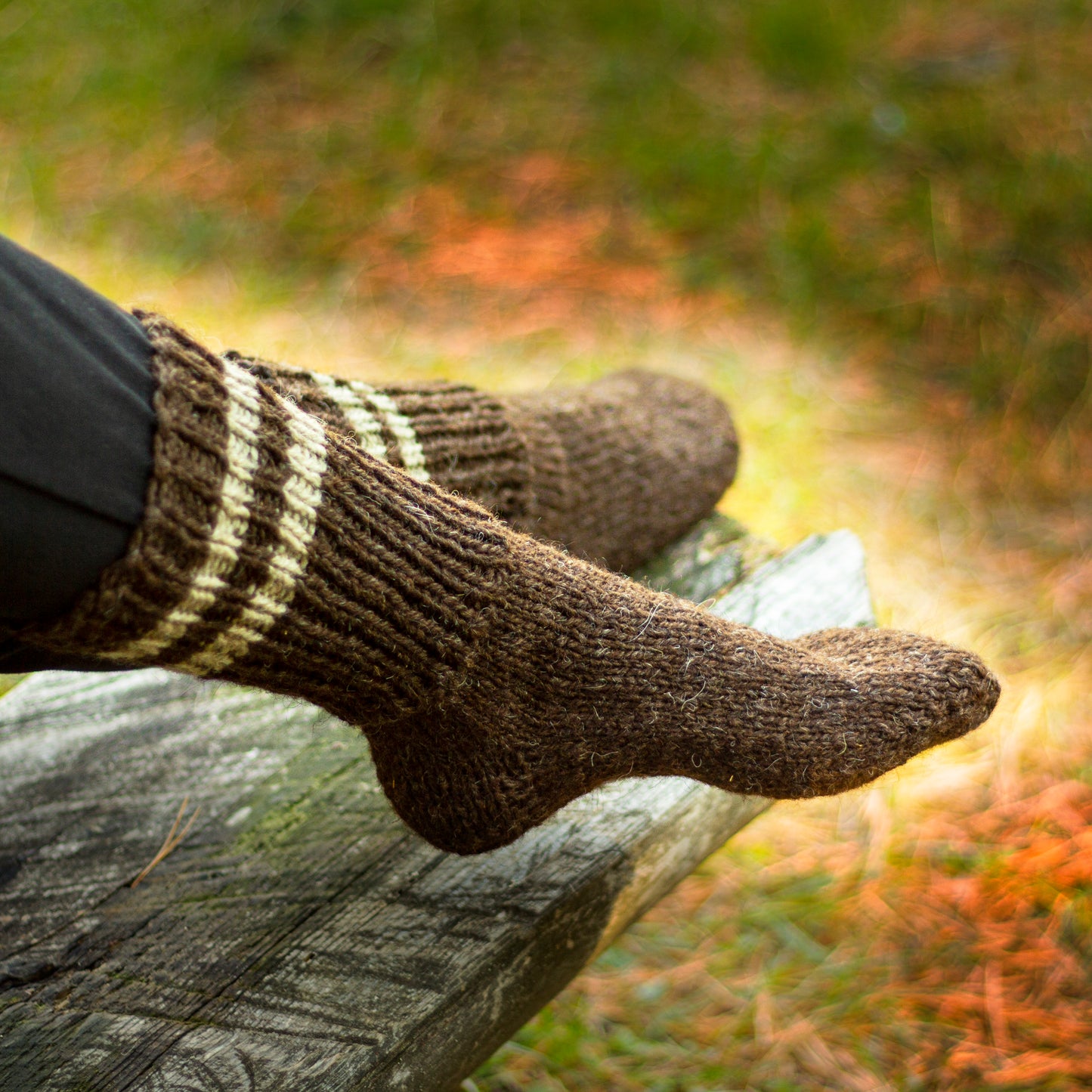 thick dark brown wool socks